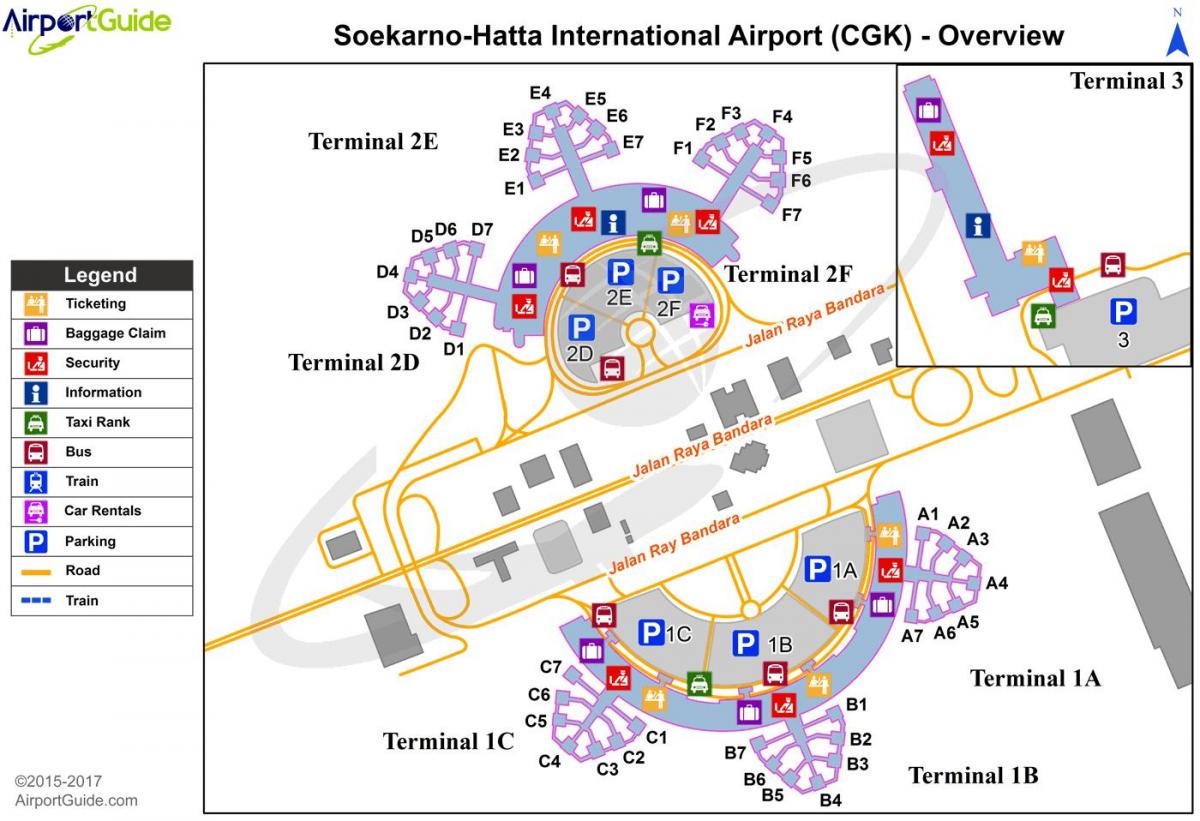 soekarno hatta aeroporto, o terminal 2 mapa