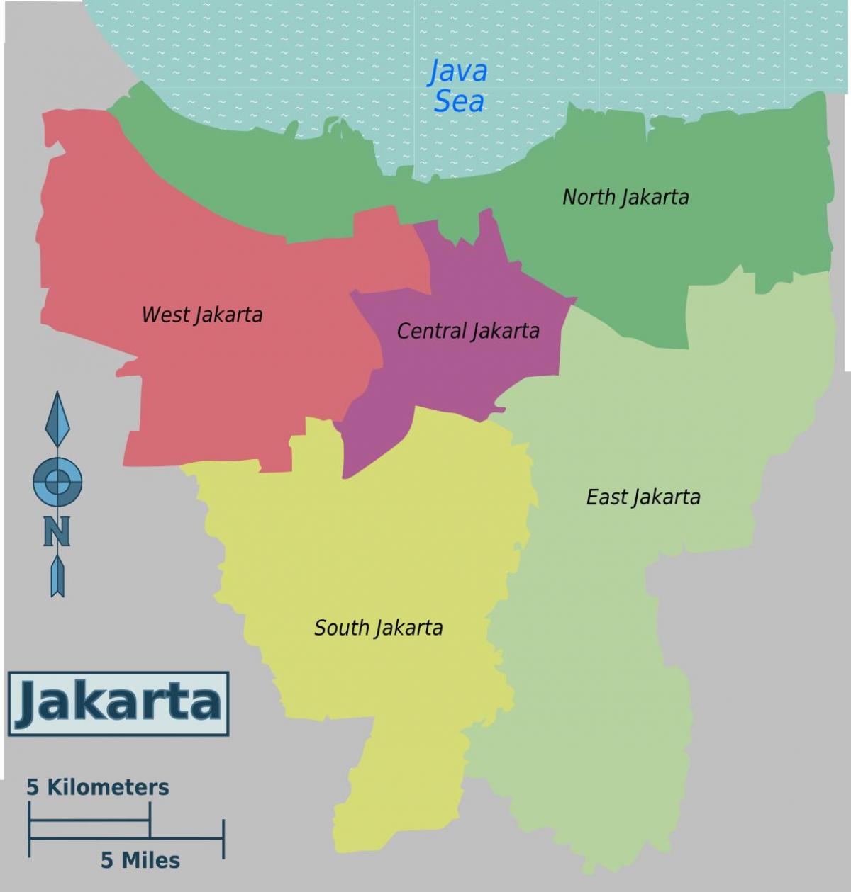 mapa de Jacarta distritos