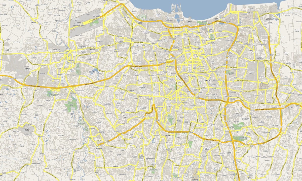 mapa de Jacarta estrada