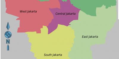 Mapa de Jacarta distritos