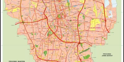 Mapa da cidade de jacarta
